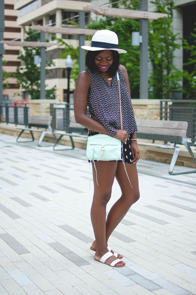 madewell overlay romper, how to mix prints, dc blogger, woc blog, panama hat, mac flat out fabulous