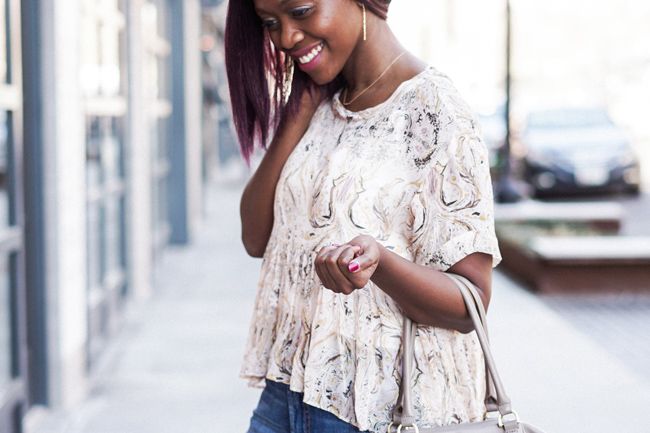 Paisley Peplum Top