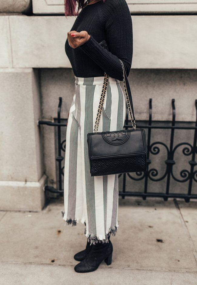 How to Wear Striped Wide Leg Pants