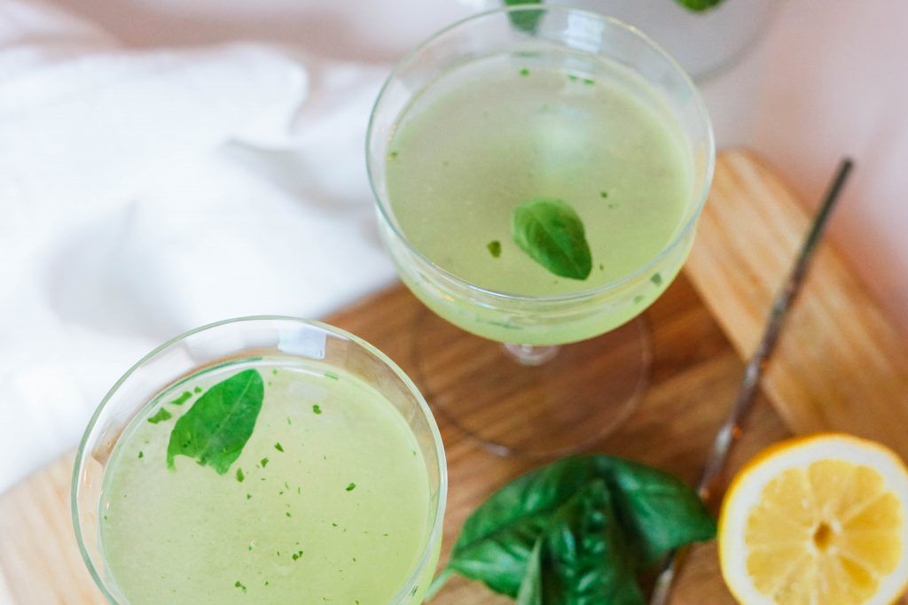 Lemon Basil Smash cocktail recipe