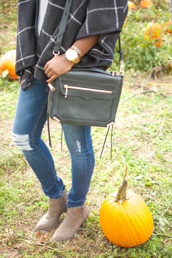 dl 1961 jeans, off broadway booties, rebecca minkoff dylan crossbody, butlers orchard, pumpkin picking outfit