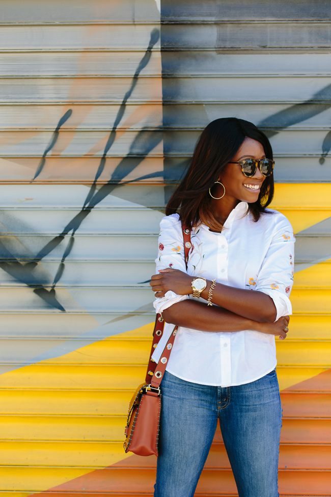 Blank NYC Embroidered Tie Back Shirt - The Top 10 Best Places to Take Photos in D.C. featured by popular DC blogger, Alicia Tenise