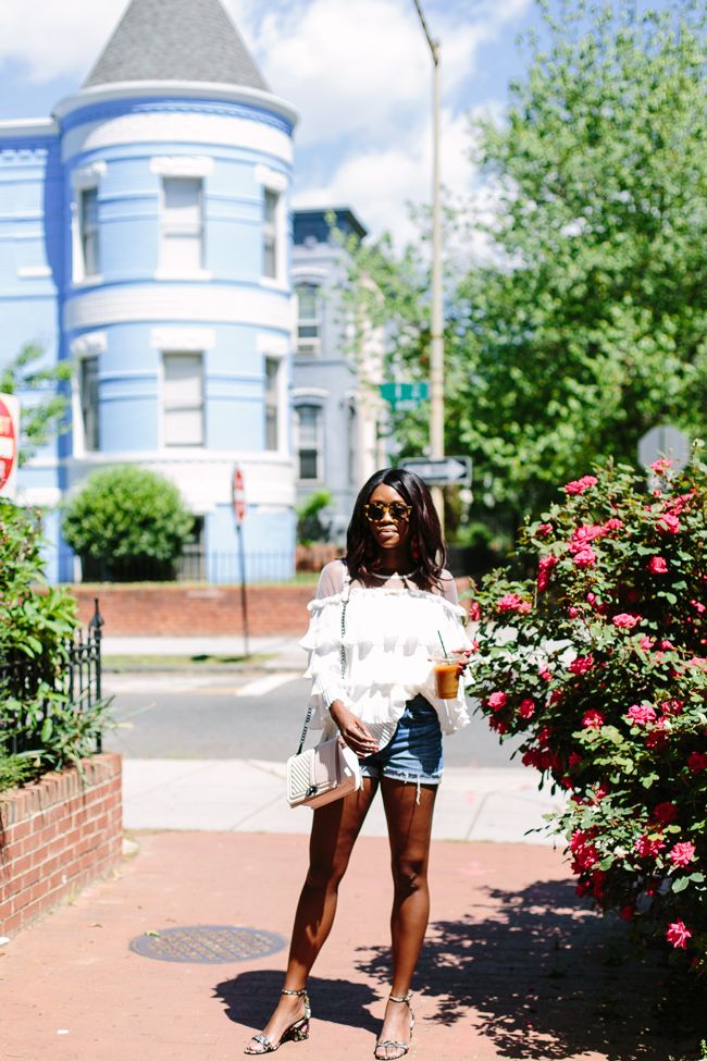 Chicwish Ruffle Long Sleeve Top, Madewell Boyshort - The Top 10 Best Places to Take Photos in D.C. featured by popular DC blogger, Alicia Tenise