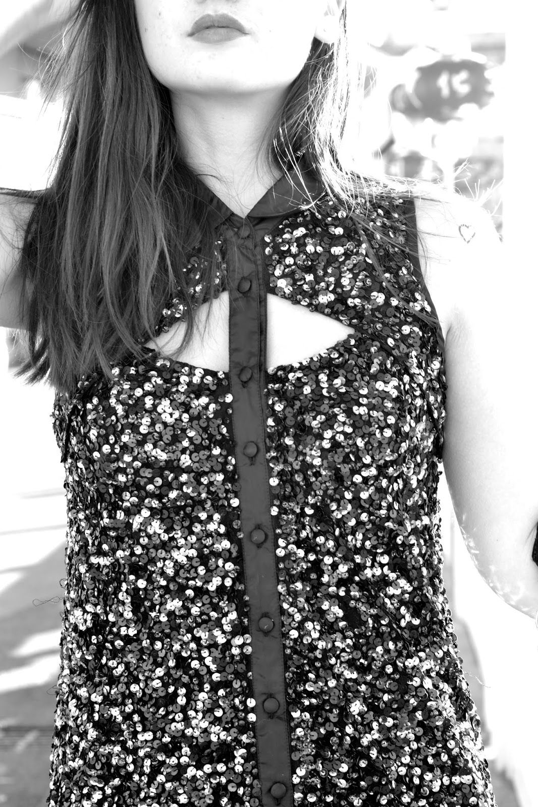 Black sequined dress