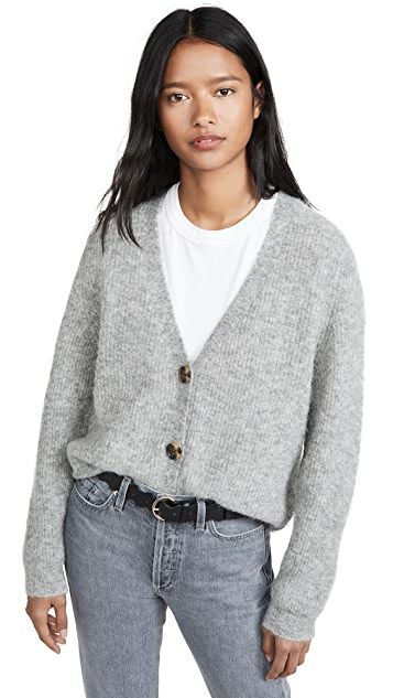 GANNI Soft Wool Knit Cardigan