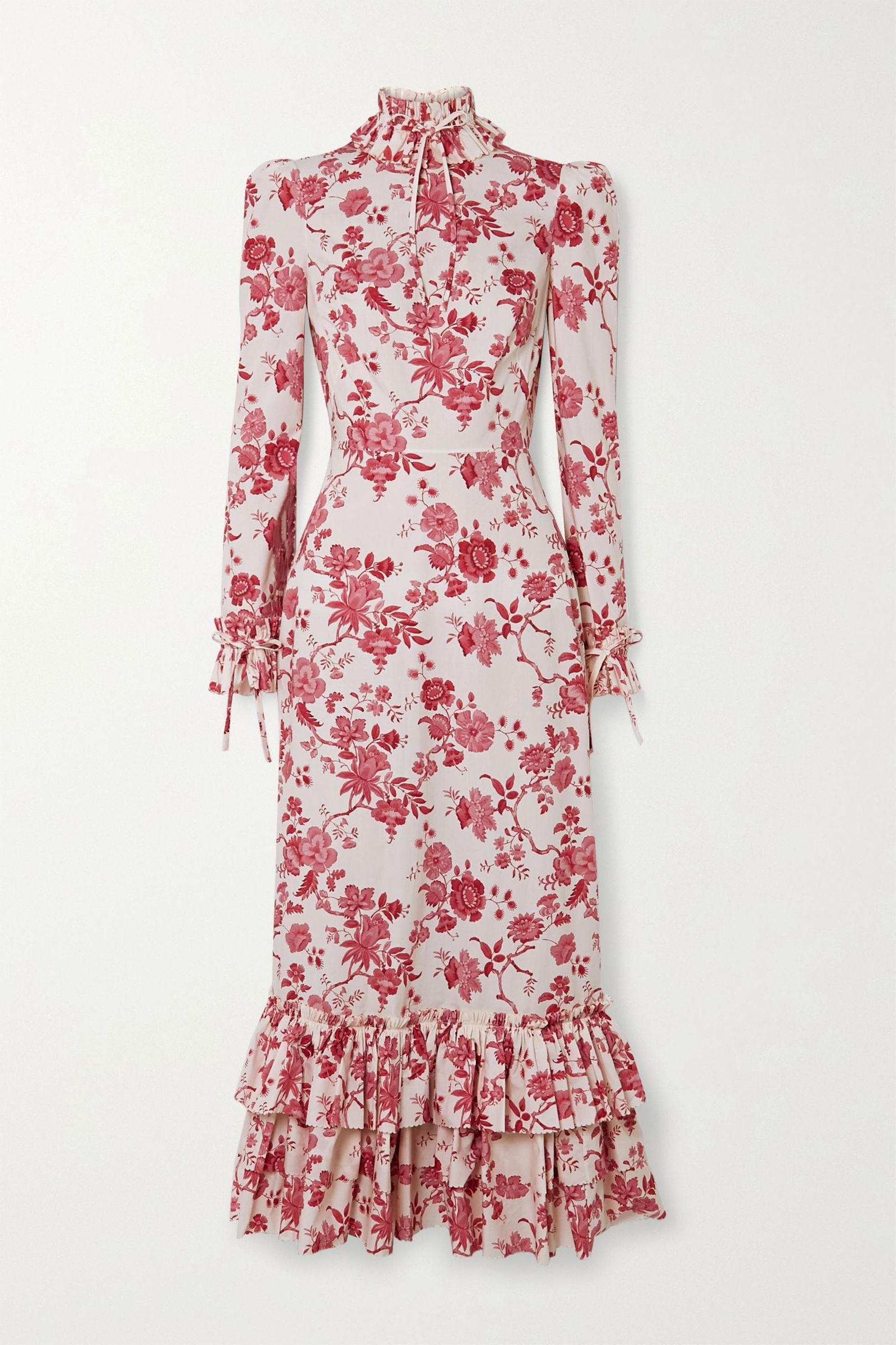Liberty ruffled floral-print cotton-poplin midi dress