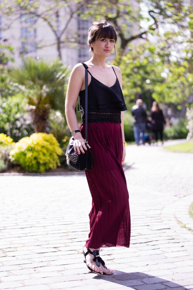 how to wear a long skirt