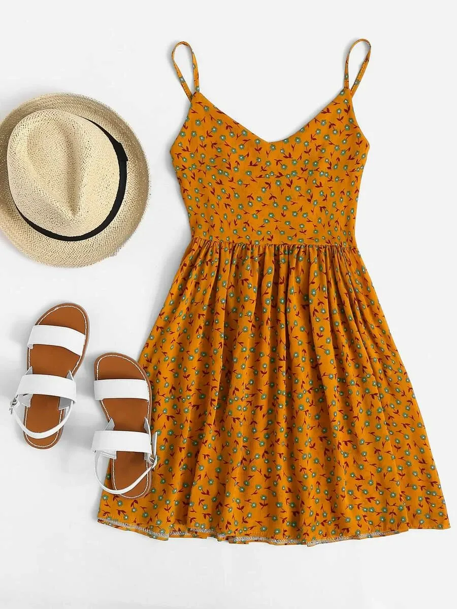 Ditsy Floral Print Cami Dress