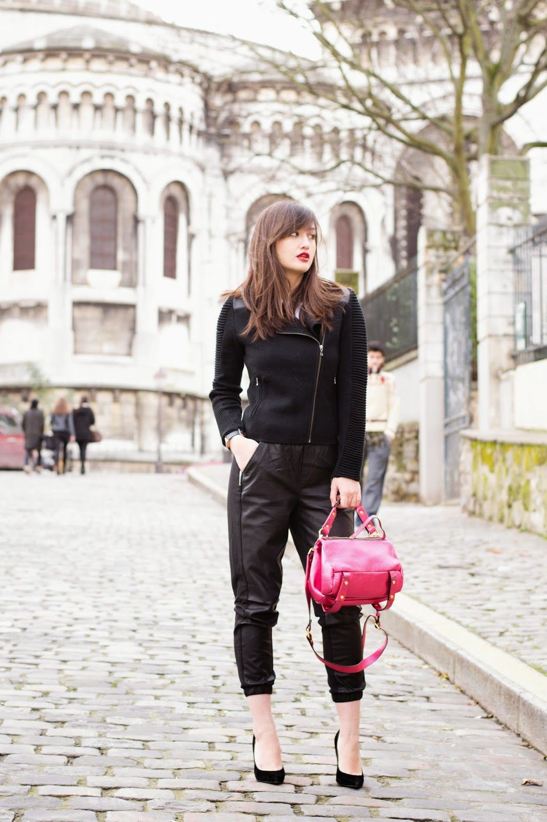 All black winter look
