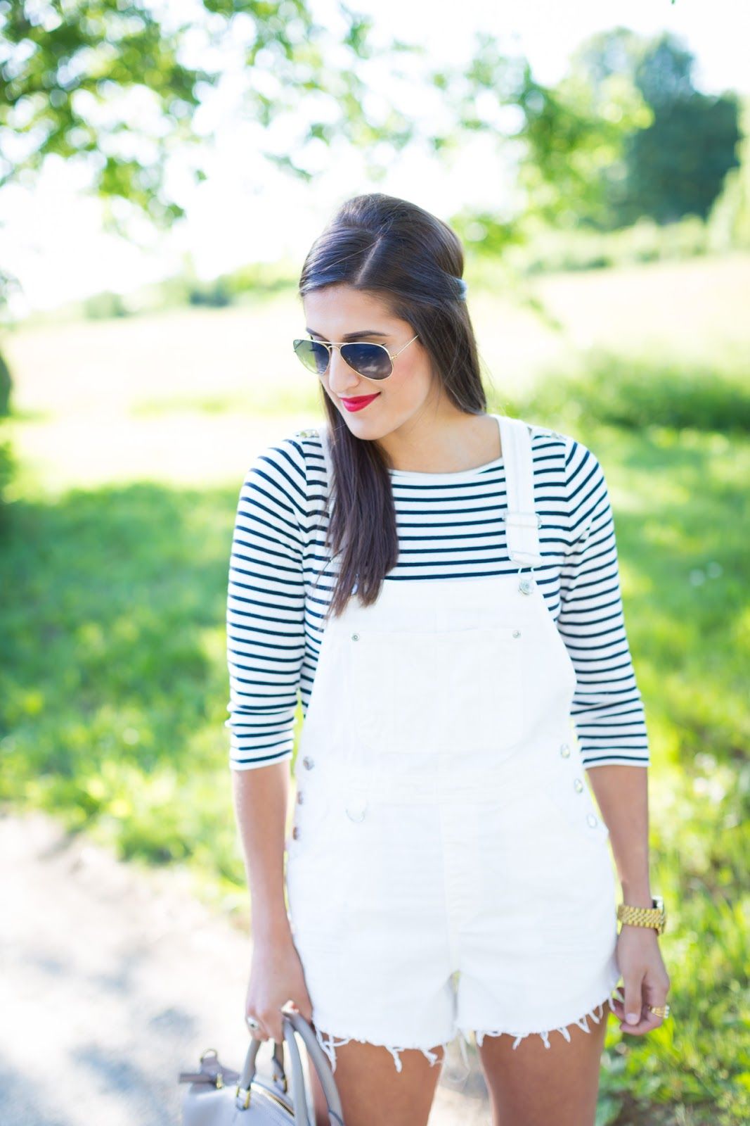 ASOS Overalls and Stripe Tee // A Southern Drawl