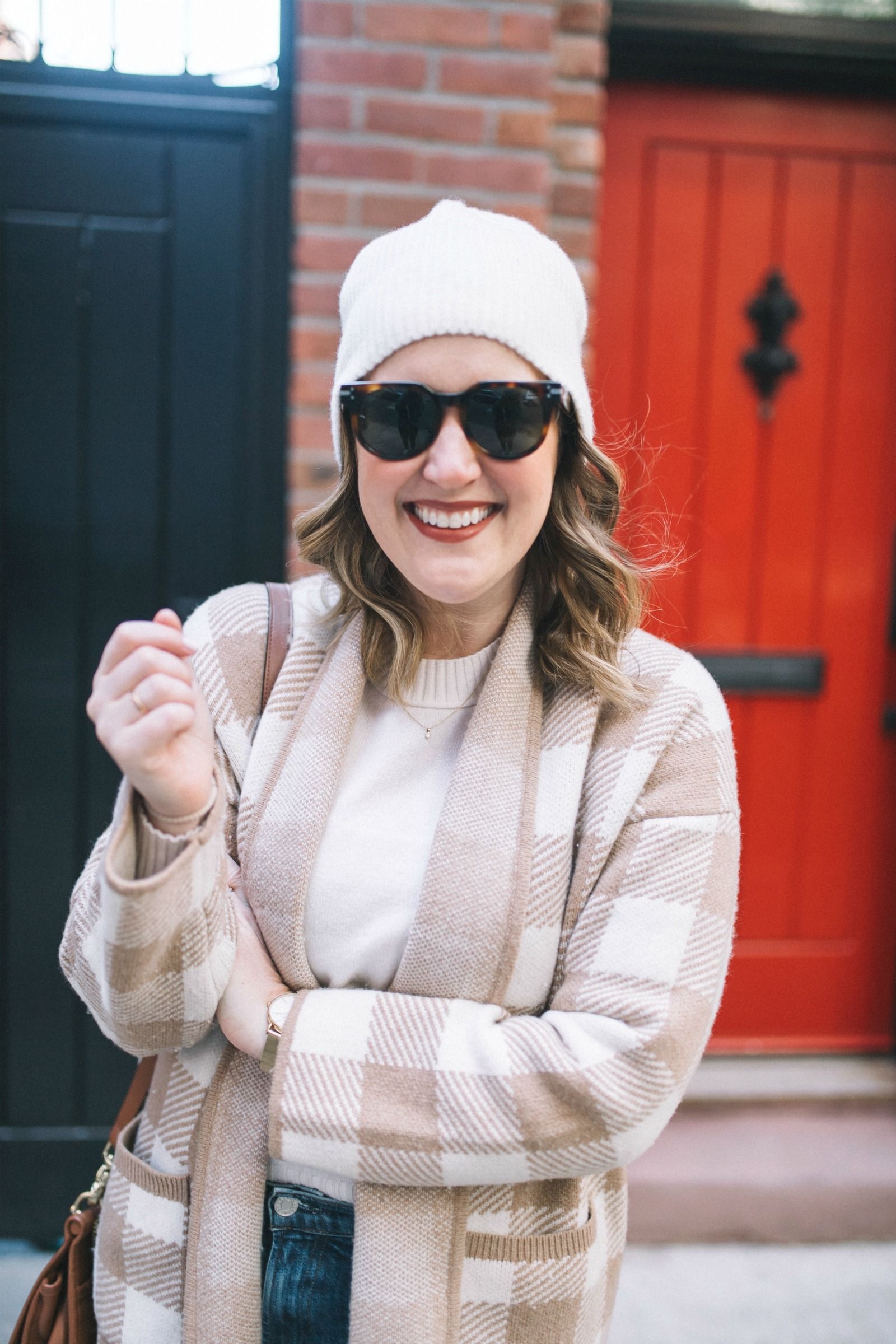 Madewell Buffalo Check Sweater Coat I wit & whimsy