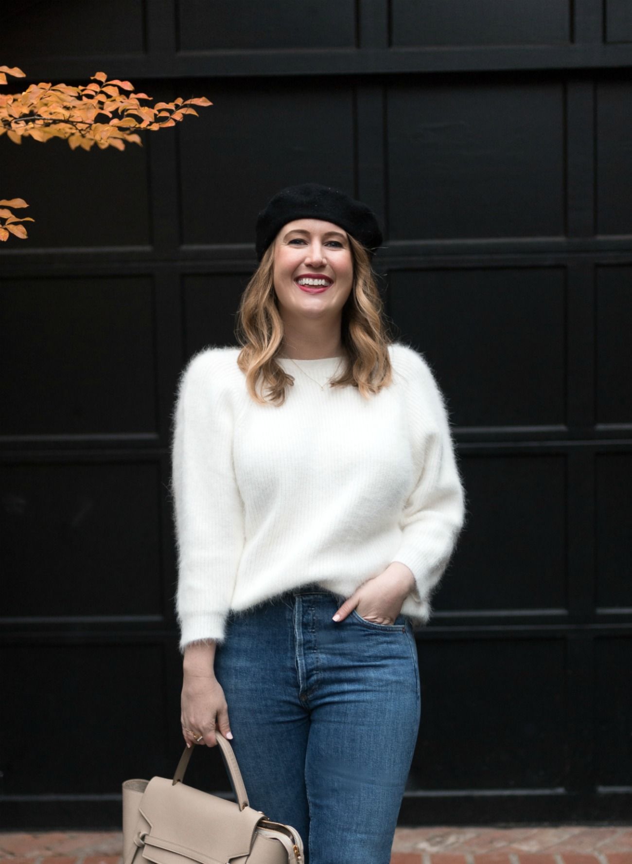Fuzzy Sweater + Beret
