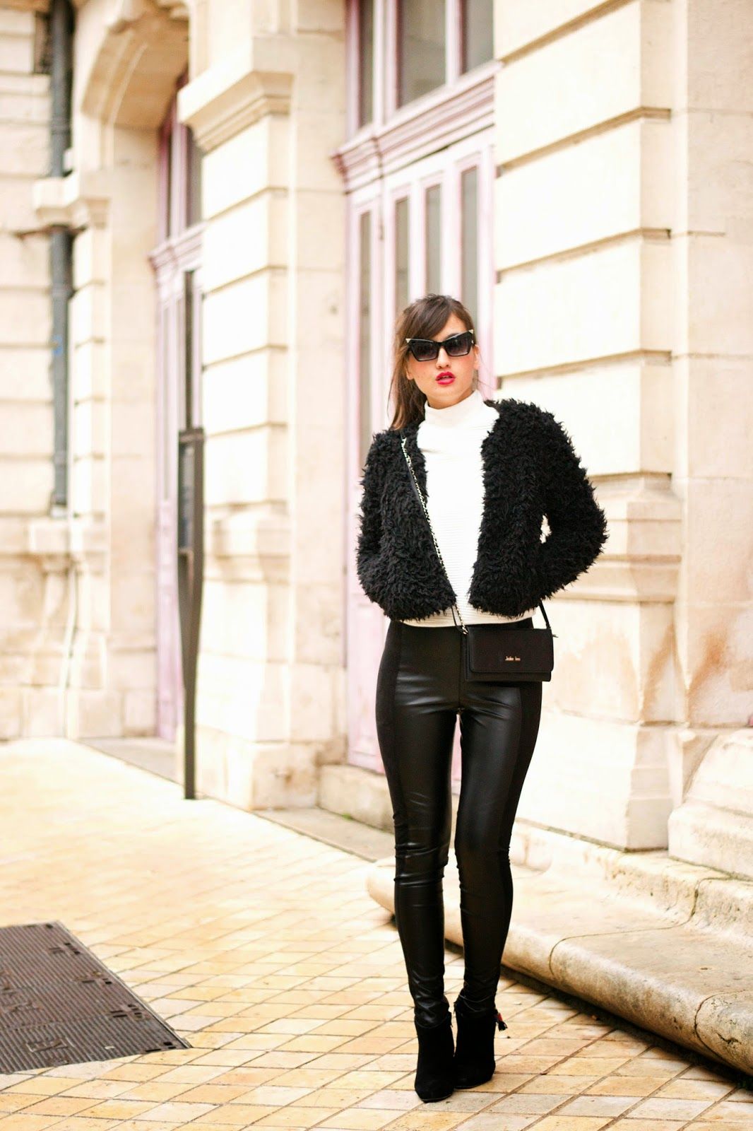 Leather leggings look