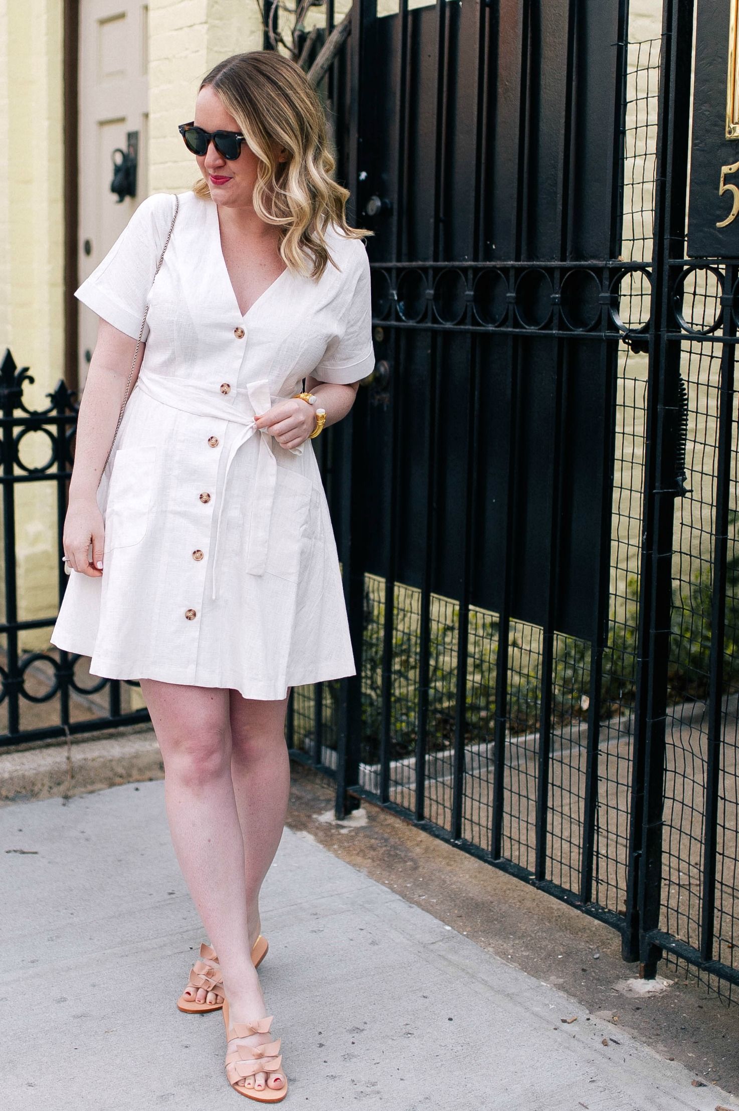 Little White Linen Dress I wit & whimsy