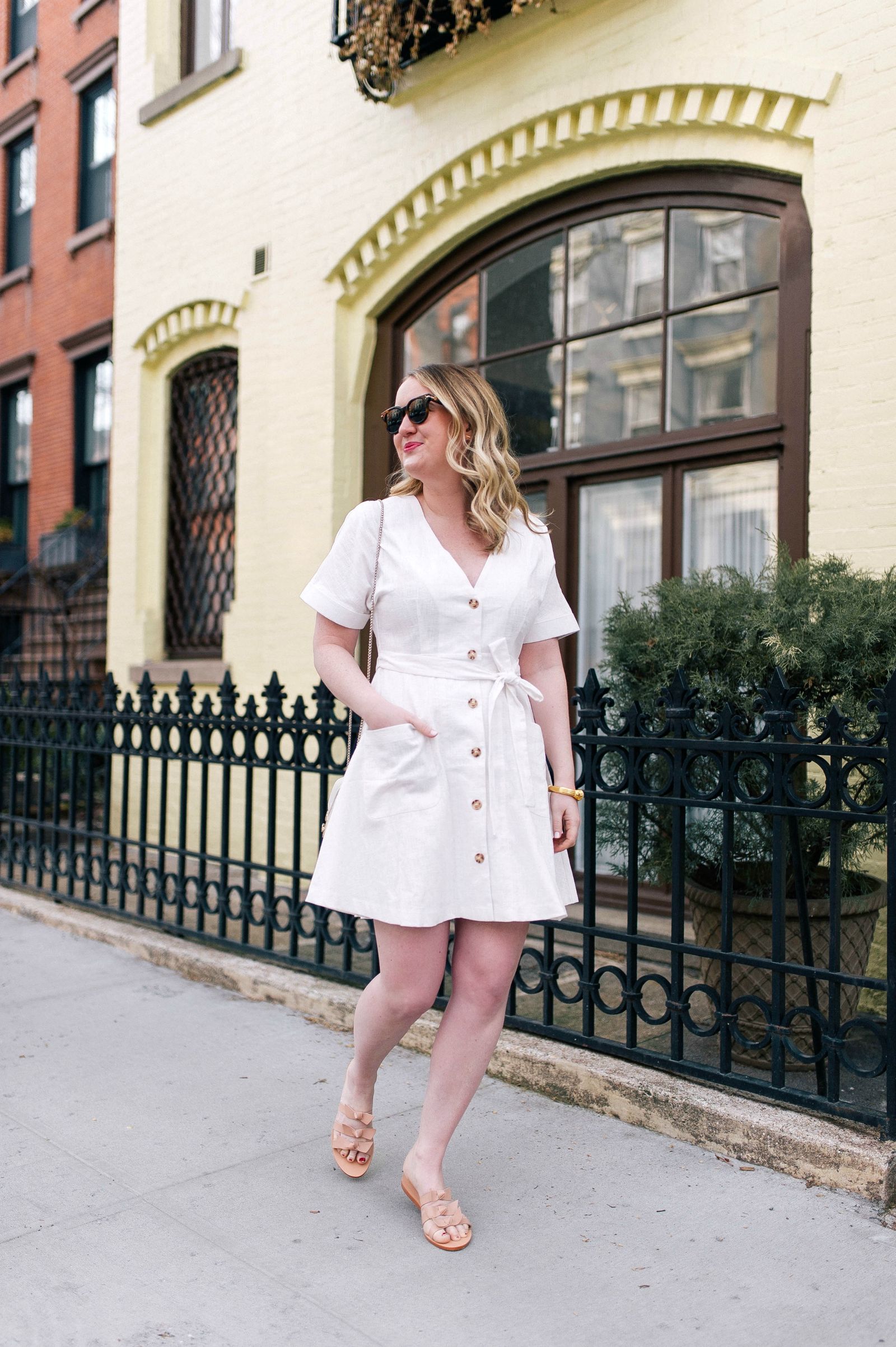 Little White Linen Dress I wit & whimsy