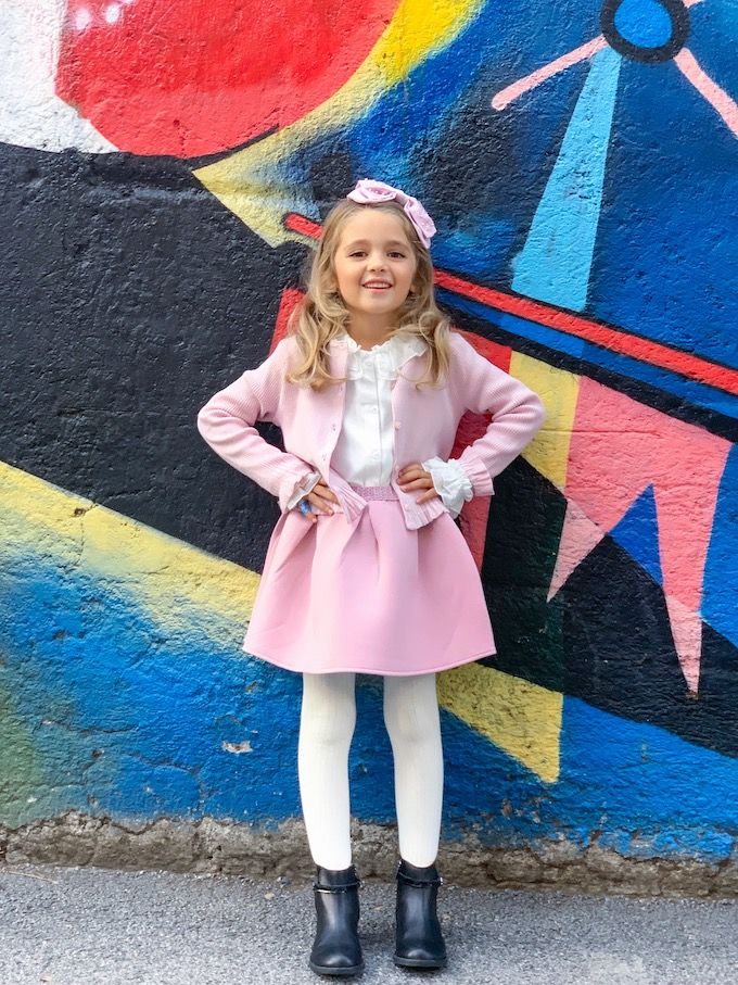 Un look invernale da bambina in rosa