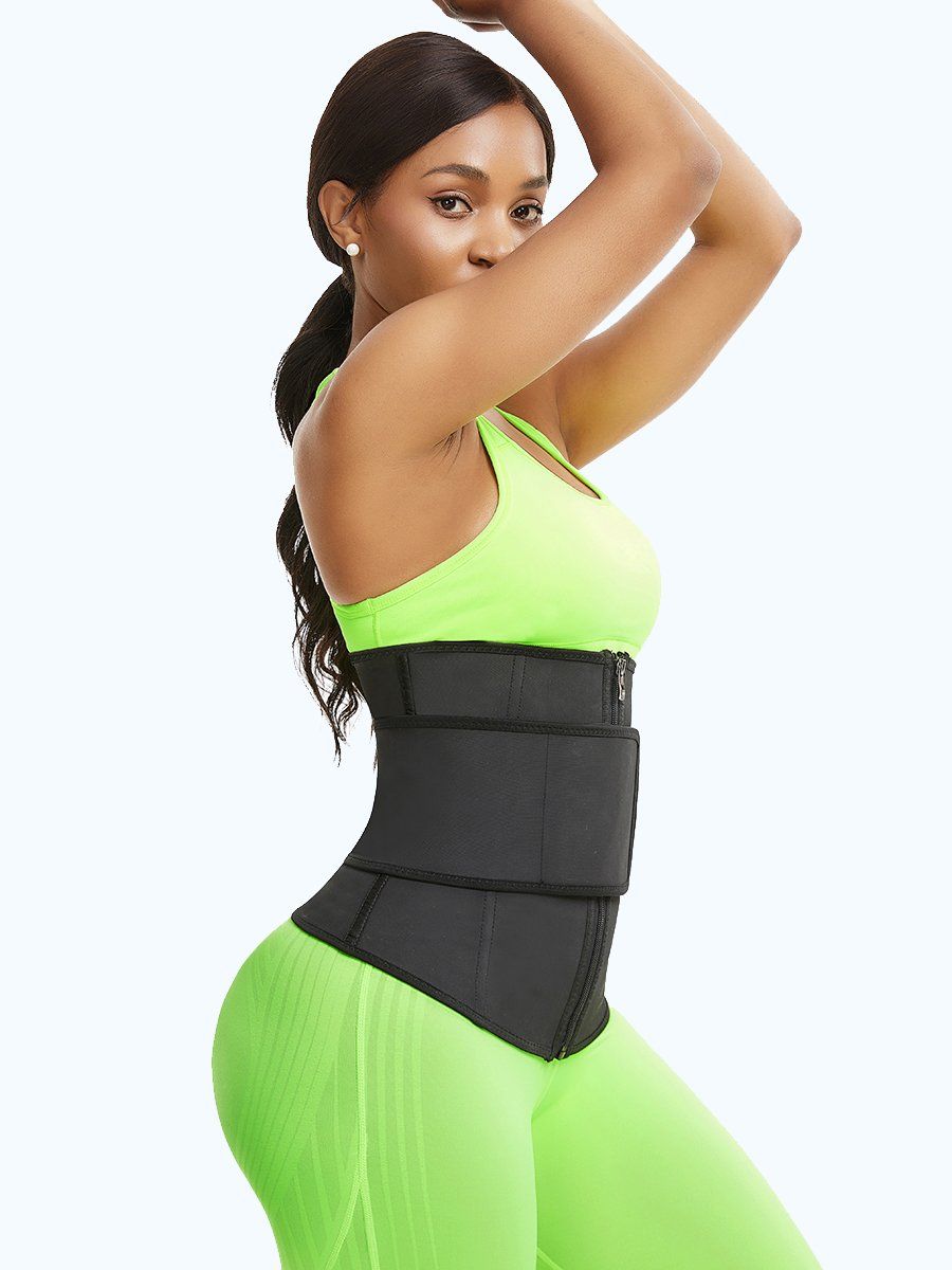 Loverbeauty Sculpting Black Belt Waist Cincher Zipper Sticker
