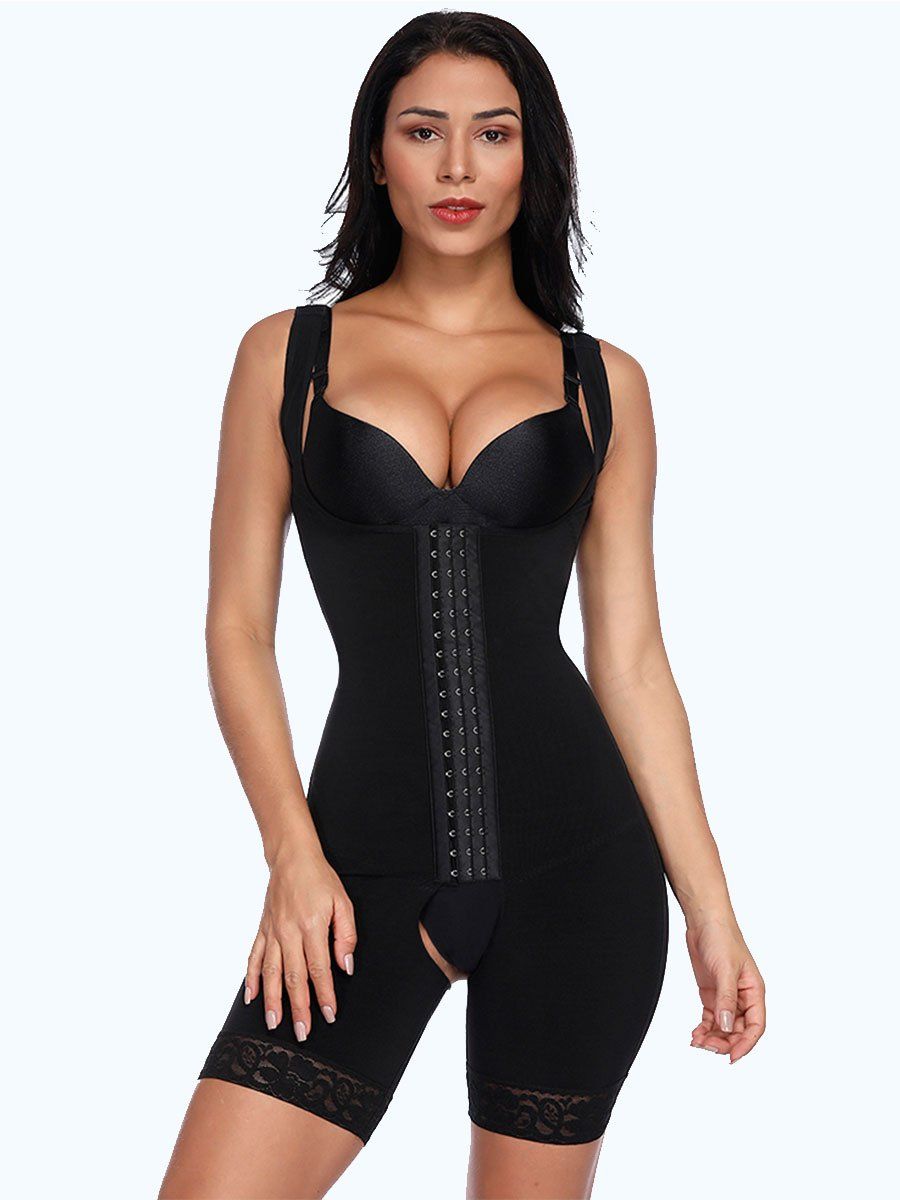 Loverbeauty Flatten Tummy Bodysuit Shapewear With Crotchless Shaper Panty
