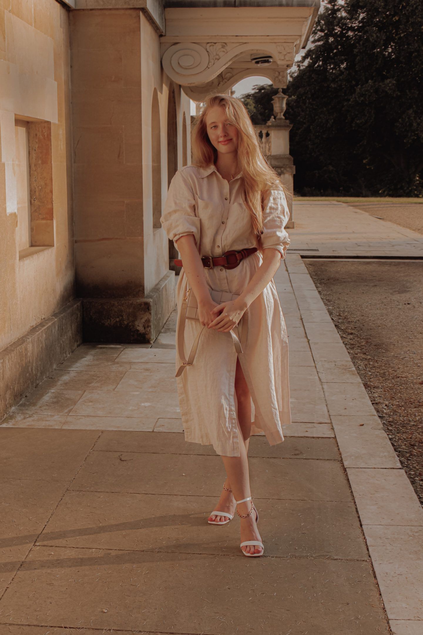 linen kaftan shirt dress