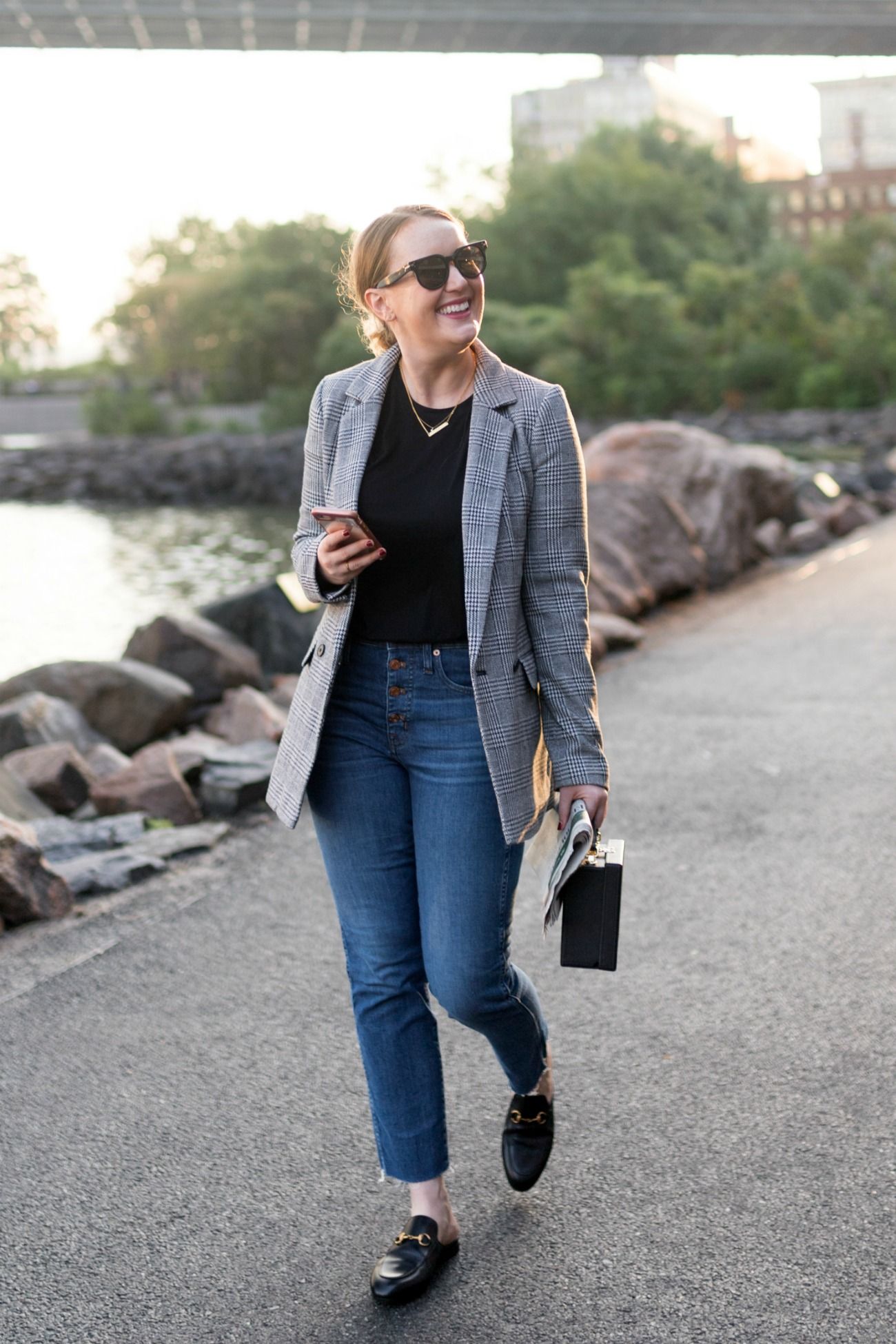 Plaid Blazer + Loafers I wit & whimsy