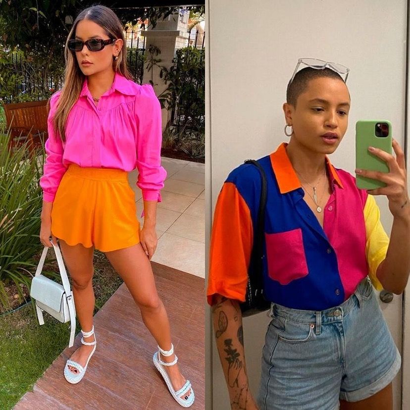 Camisa colorida é a tendência do momento