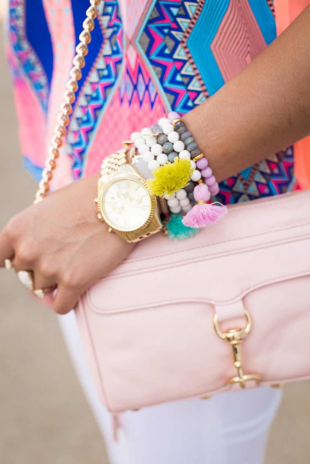 pastel accessories, tassel bracelets