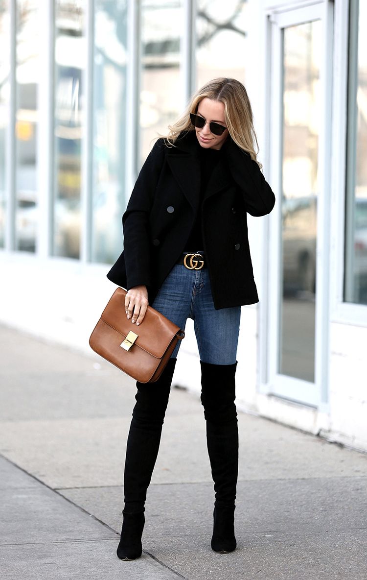 Winter Style: Stuart Weitzman All Legs Over the Knee boots and Gucci Belt