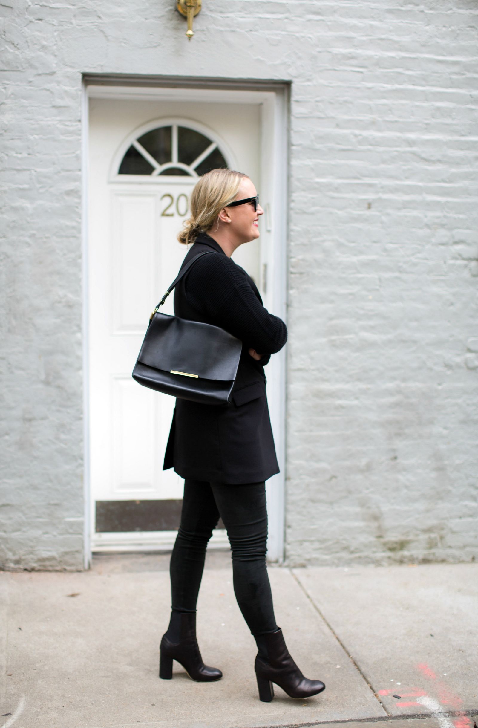 Meghan Donovan of wit & whimsy wears an all black look