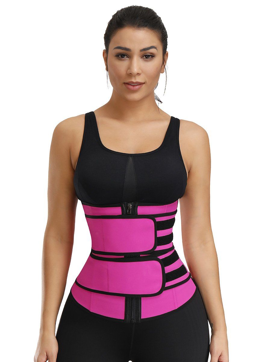 FEELINGIRL SUPER SEXY BLACK BIG SIZE LATEX WAIST SLIMMER WITH STICKER TUMMY TRIMMER