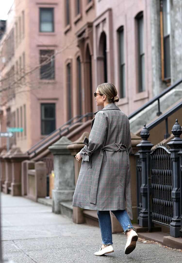 Topshop Check Trench Coat, Spring Style, Helena of Brooklyn Blonde