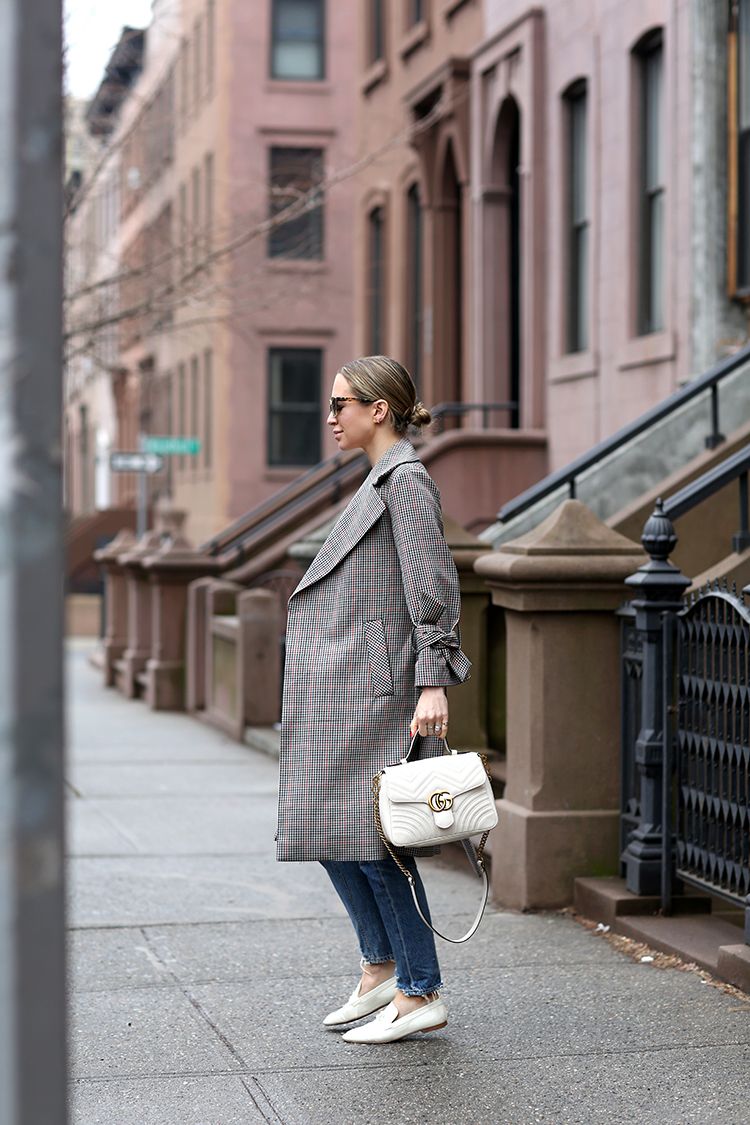 Topshop Check Trench Coat, Spring Style, Helena of Brooklyn Blonde