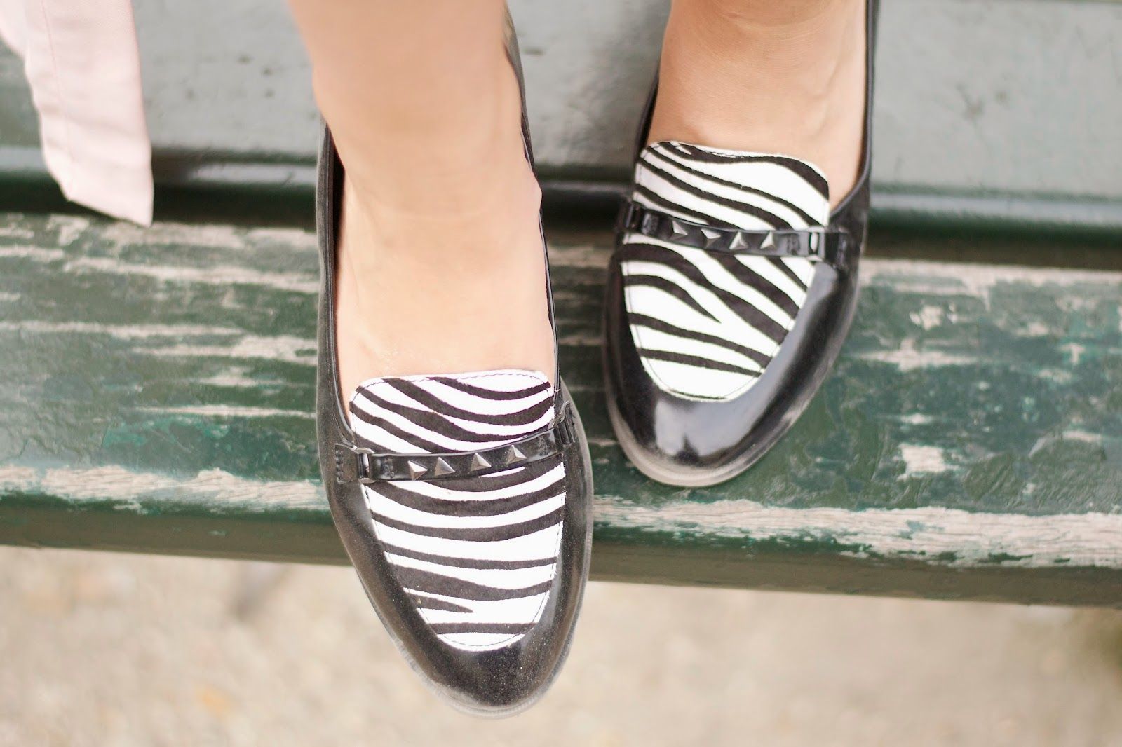 Zebra print loafers