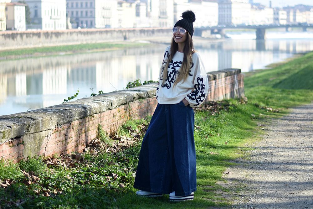 jeans maxi scampanatura