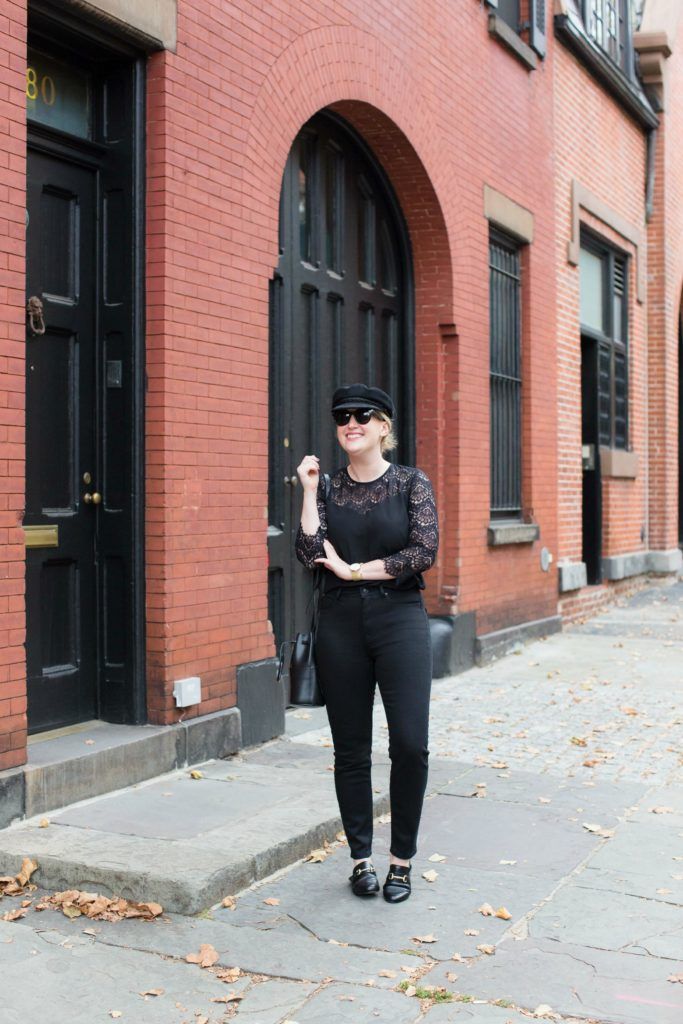 Sezane Black Lace Top on wit & whimsy