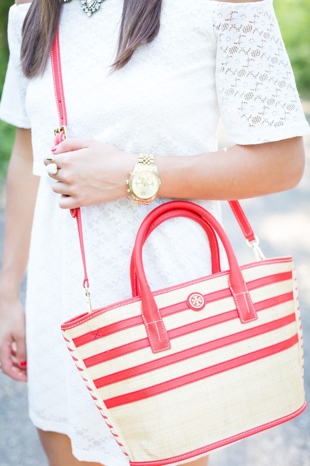 Tory Burch Stripe Straw Mini Tote // A Southern Drawl