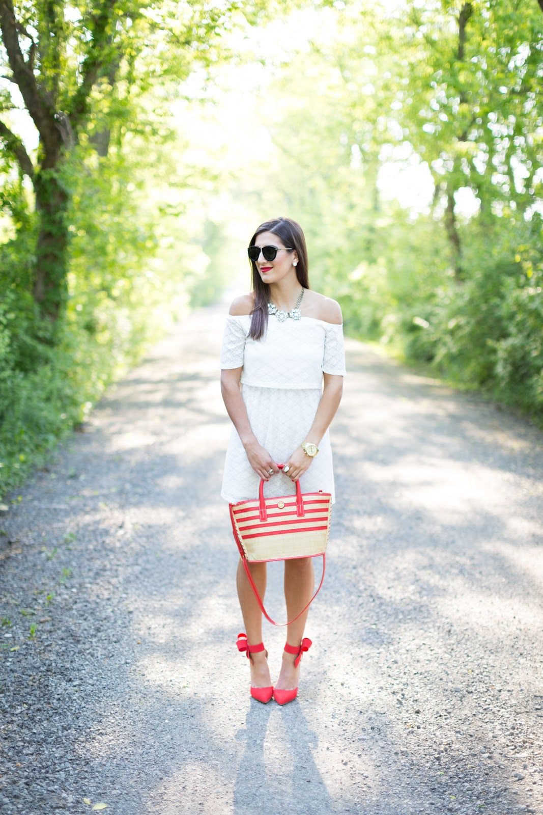 White Off Shoulder Dress // A Southern Drawl