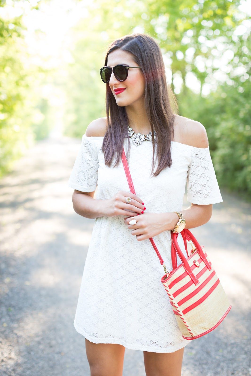White Off the Shoulder Dress // A Southern Drawl