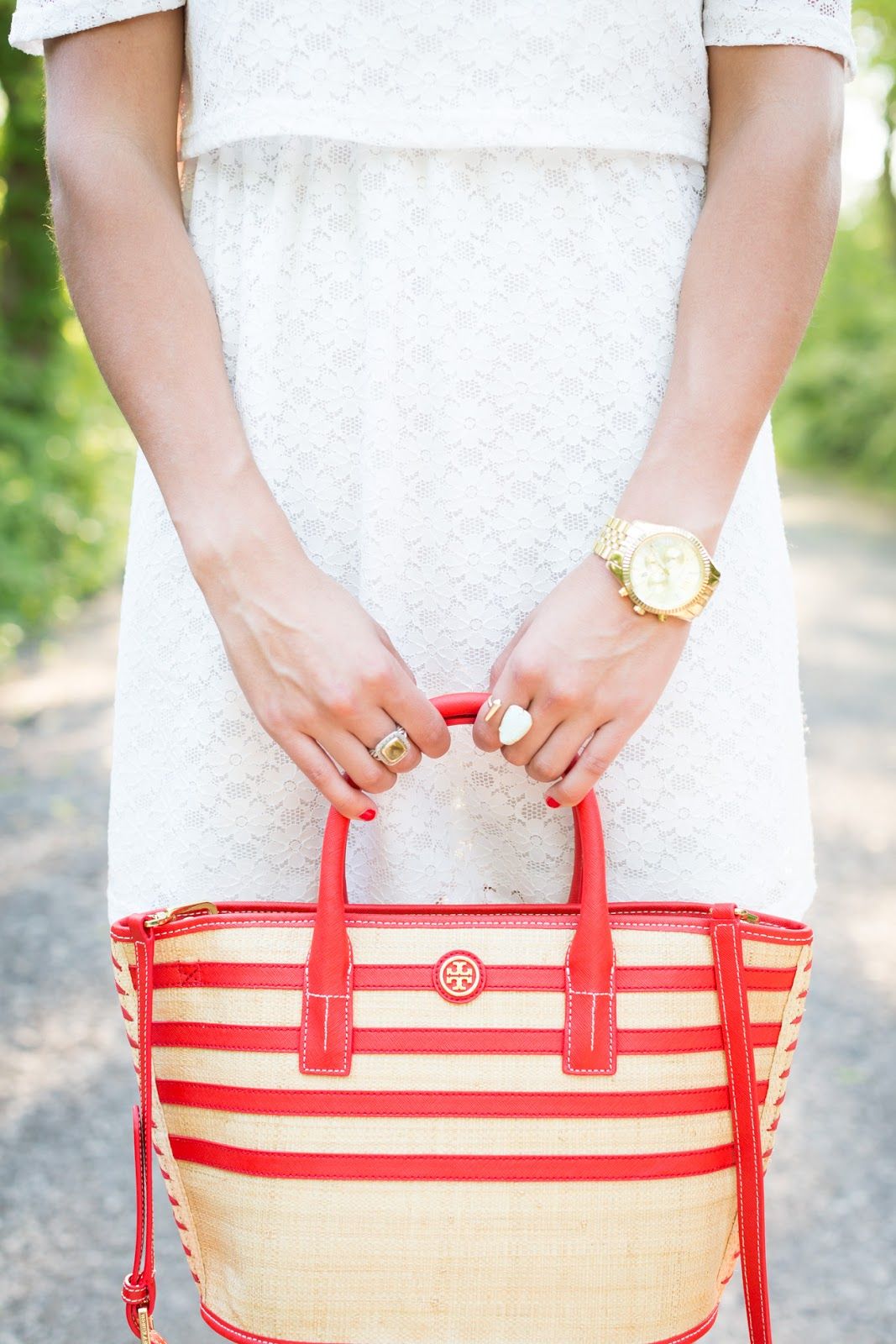 Tory Burch Stripe Straw Mini Tote // A Southern Drawl