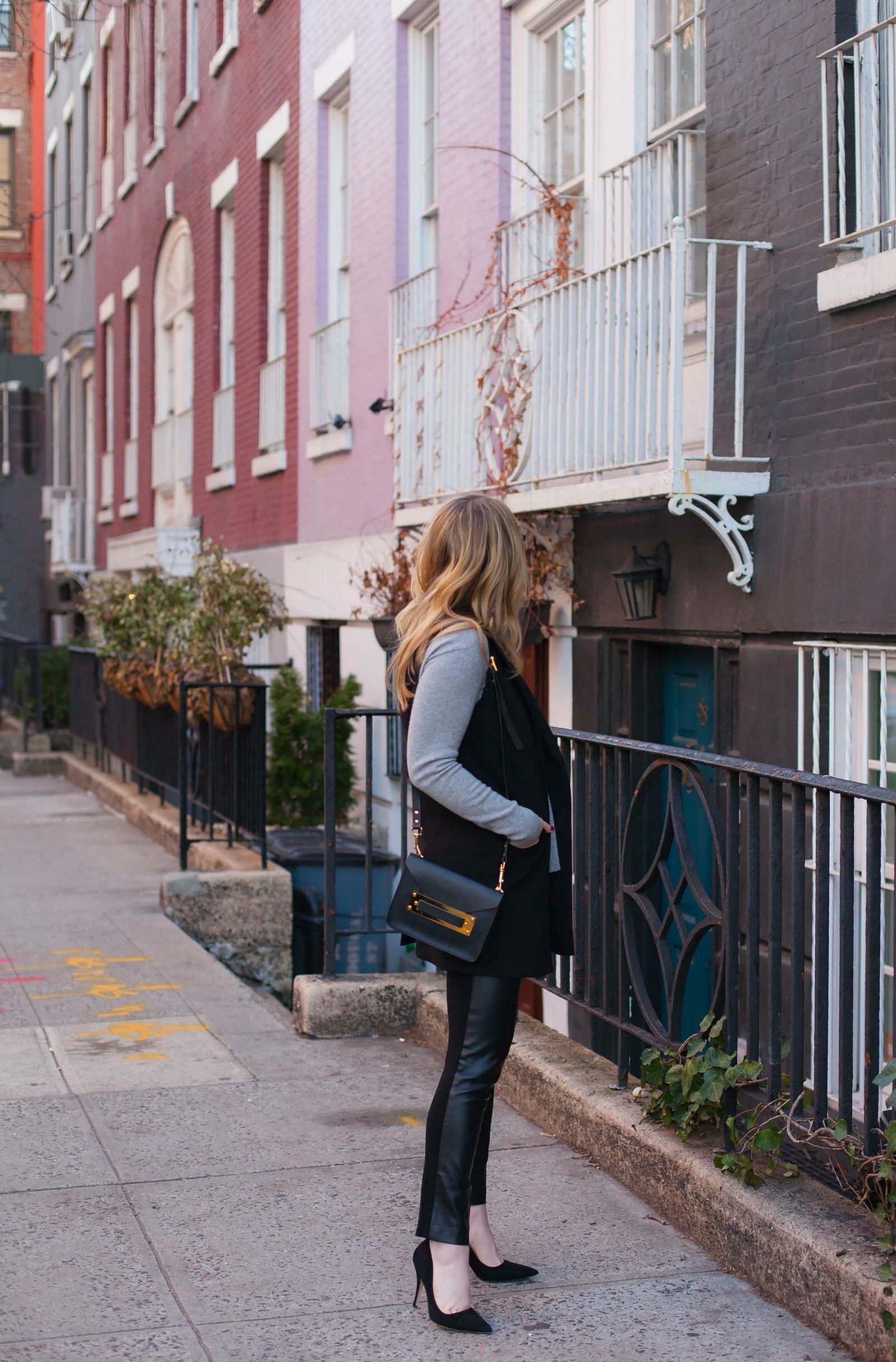 Banana Republic Vest I Club Monaco Leather Leggings