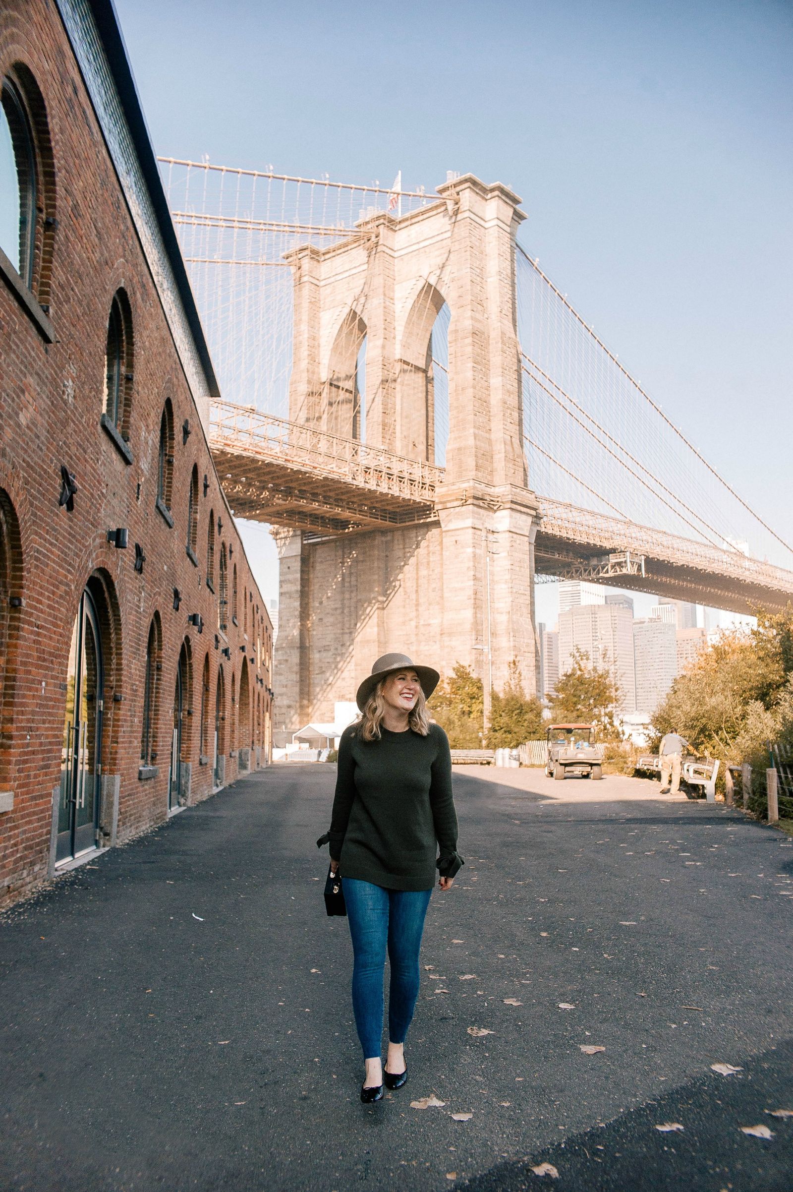 Meghan Donovan of wit & whimsy wears Ann Taylor Sweater; Rag & Bone Hat