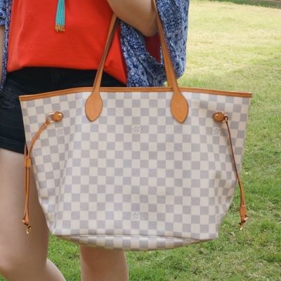 Louis Vuitton MM damier azur neverfull | awayfromblue