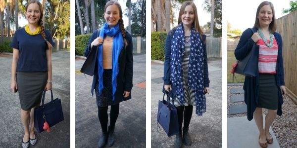 4 ways to wear a navy bag matching other navy pieces in your outfit | away from blue