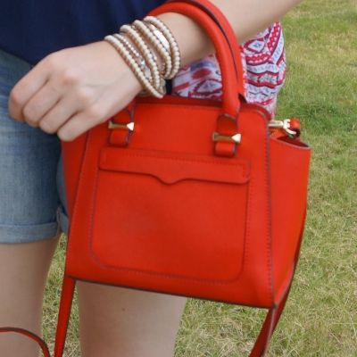 beaded wrap bracelet roie designs with Rebecca Minkoff red micro Avery cross body bag | awayfromtheblue