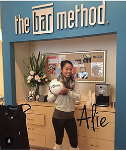 Alie Bui at her barre studio