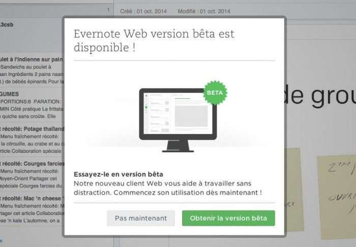 evernote web beta 700x485 Evernote deviendra un système de notes et de présentation beaucoup plus puissant