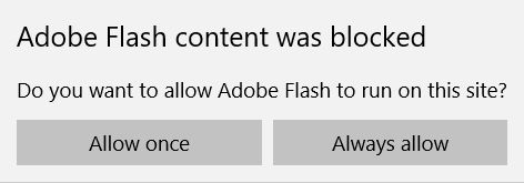 unblock flash player in edge