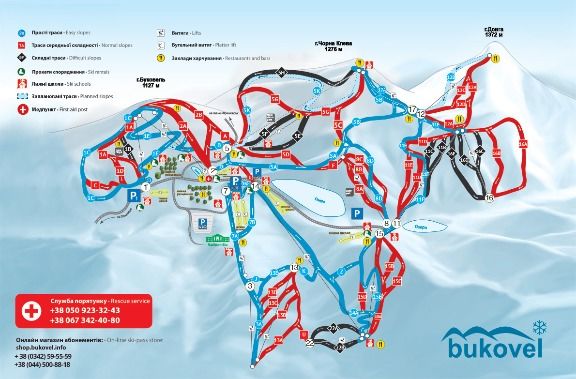Bukovel ski map Bukovel ski map
