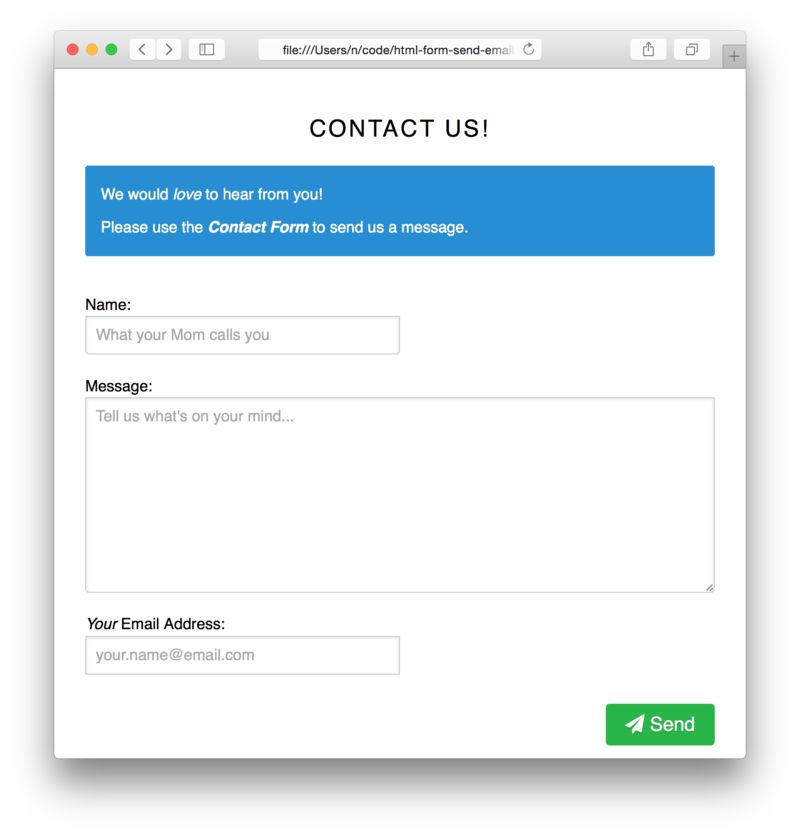 contact form with pure css