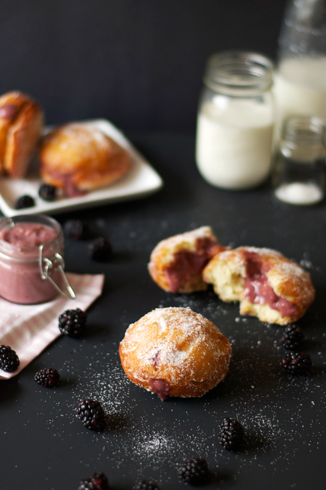 Blackberry Curd Filled Donuts